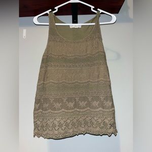 Army Green Lace Tank Top